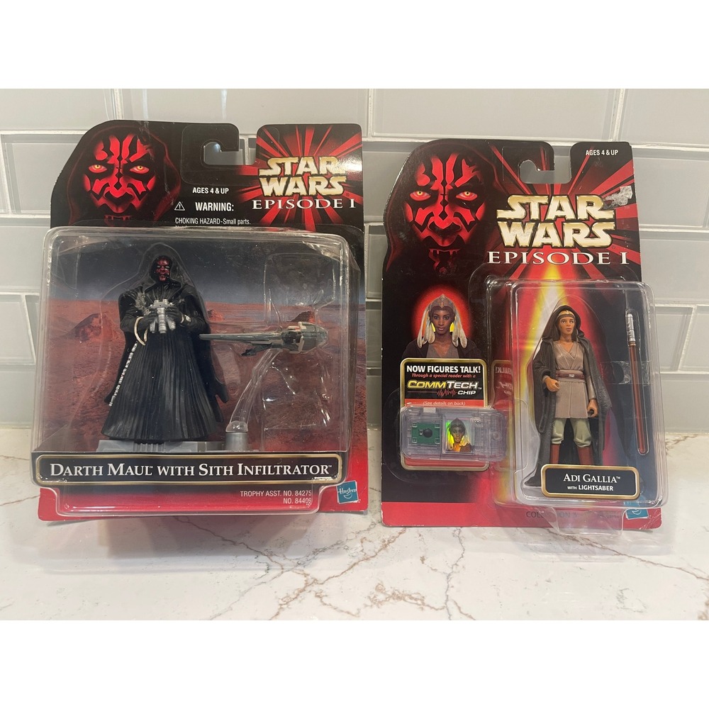 Star Wars Episode I Darth Maul Sith Infiltrator Adi Gallia Hasbro Figures NIB